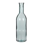 Vase bouteille rioja coloris transparent en verre recycl -  15 cm
