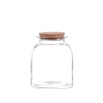 Vase cobane en verre transparent avec bouchon lige naturalys taille l - 15, 8 x 15, 8