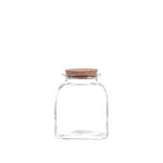 Vase cobane en verre transparent avec bouchon lige naturalys taille m - 15, 8 x15, 8 x