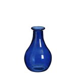 Vase coloris bleu en verre recycl� qin - � 20 cm