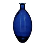Vase coloris bleu en verre recycl� qin - � 29 cm