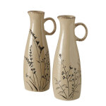 Vase coloris taupe en porcelaine botanico - � 7 cm