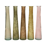 Vase dcor antique coloris rose en verre recycl -  7 cm