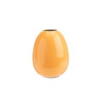 Vase oval coloris orange en m�tal - 10 x 10 x 12, 5 cm