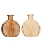 Vase rond coloris transparent en verre - 5 x 12 x 13, 5 cm