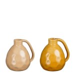 Vase soliflore bas avec anse en c�ramique edelman hollande - 14 x 11 x 12, 5 cm