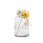 Vase soliflore forme bouteille avec d�coration h 15 x � 8 cm
