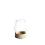 Vase tulipe wood transparent taille s  11 x h 15 cm