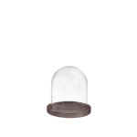 Vase en verre et bois naturalys cloche -  12 x h 13 cm