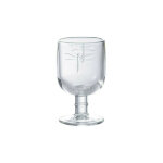 Verre  pied coloris transparent en verre motifs libellules la rochre - 28 cl