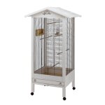 Volire pour canaris et oiseaux exotiques coloris blanc en bois ferplast hemmy 84, 5