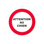 1 disque attention au chien � 18 cm en pvc � fixer