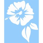 1 sticker autocollant transf�rable cadox hibiscus blanc