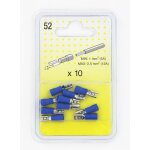 10 cosses plates bleues 2, 8 mm femelle