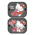 2 rideaux pare - soleil  ventouses hello kitty 44 x 36 cm