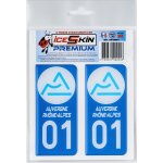 2 stickers premium en r�sine 3d, pour departement 01 en bleu (format voitures)