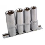 4 douilles longues torx t16 - t24 carré 1 / 2'' laser 5302 4 douilles longues torx t16 - t24 carré 1 / 2'' laser 5302