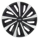 4 enjoliveurs wrc 15 pouces carbon style noir / argent mat 4 enjoliveurs wrc 15 pouces carbon style noir / argent mat