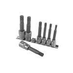 7 douilles longues avec embouts ribe 6 - 14 carrs 1 / 2'' et 3 / 8'' laser 5300