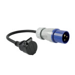 Adaptateur p17 m�le socle 230v femelle