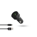 Chargeur allume - cigare + c�ble micro usb noir tnb