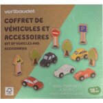 Coffret v�hicules et accessoires en bois d�s 18 mois vertbaudet