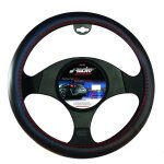 Couvre volant sracing noir avec couture rouge Couvre volant sracing noir avec couture rouge