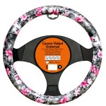 Couvre volant turbotech rose dcor fleuri