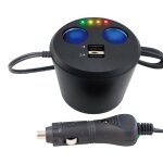 Double prise allume cigare norauto avec deux ports usb - 12 v / 24 v 10 a Double prise allume cigare norauto avec deux ports usb - 12 v / 24 v 10 a
