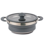 Faitout retractable silicone et inox 1. 5l avec couvercle kampa