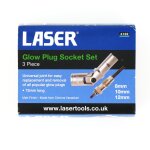 Jeu de 3 douilles � bougie diesel 8, 10 et 12 mm laser 4477