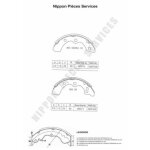 Jeu de 4 m�choires de frein nps h350a02