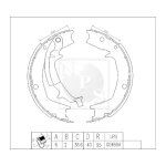 Jeu de 4 m�choires de frein nps h350i14