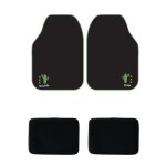 Jeu complet de tapis de voiture universels noir moquette cactus