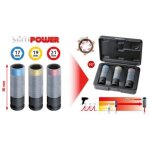 Jeu de douilles � chocs pour jantes aluminium slim power 1 / 2''