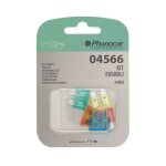 Kit de 5 fusibles type lame moyenne 9x20 mm 10 / 15 / 20 / 30 / 40 a phonocar