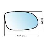 Miroir de rechange bomb� c�t� passager mercedes classe a 97>04 / clk / slk