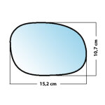 Miroir de rechange bombé côté passager peugeot 206 98>06 Miroir de rechange bombé côté passager peugeot 206 98>06