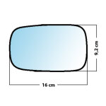 Miroir de rechange grand angle c�t� conducteur renault megane ii / modus / scenic