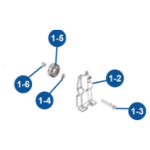 Pied de fixation du cadre en u (set de 5 pices 1 - 2 / 1 - 3 / 1 - 4 / 1 - 5 / 1 - 6)