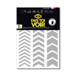 Planche de 2 adhésifs chevrons rétroréfléchissants blanc cadox Planche de 2 adhésifs chevrons rétroréfléchissants blanc cadox