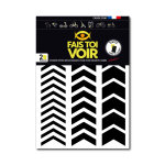 Planche de 2 adhsifs chevrons rtrorflchissants noir cadox