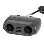 Rallonge norauto 12 v / 24 v 5 a avec double prises allume - cigare et 2 ports usb