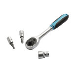 Coffret cl� � cliquet carr� 1 / 4'' + douilles 6 pans 4 - 13 mm et embouts 27 pi�ces