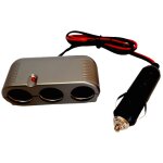 Triple prise allume cigare 12 / 24v 10a cable rouge 80cm prise normale avec fusible 10a Triple prise allume cigare 12 / 24v 10a cable rouge 80cm prise normale avec fusible 10a