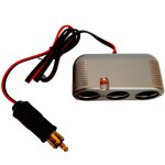 Triple prise allume cigare 12 / 24v 12a + c�ble 80cm htc 511893