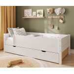 Ma chambre d'enfant lit enfant avec 2 barrires, tiroir et matelas combeebed blanc 90x200 cm / opt1:sans ...