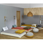 Ma chambre d'enfant lit ado empilable avec sommier happy gris clair 90x190 cm / opt:1 lit