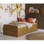 Ma chambre d'enfant lit ado avec sommier lemon noisette 90x190 cm
