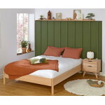 Ma chambre d'enfant lit ado avec sommier magdae bois naturel 140x190 cm